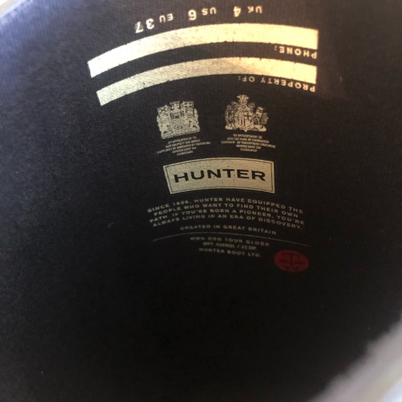 Shiny navy tall Hunter Boots - Picture 6 of 9